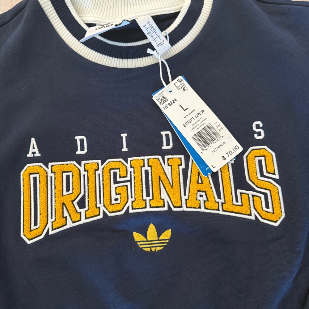 NEW Adult Men’s Adidas Navy and Gold Sweatpants Set SiZe L - Picture 3 of 6